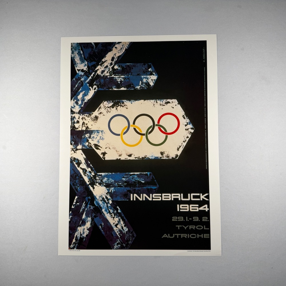 Innsbruck 1964 Winter Olympics Poster Wilhelm Jaruska Art 13x18 Fine Art Ltd IOC